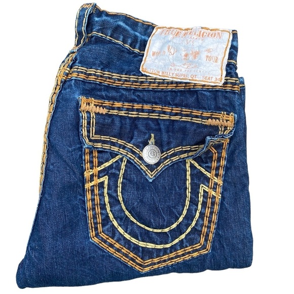 Vintage True Religion Jeans Size 34 BILLY SUPER QT RARE STITCH - Picture 1 of 12